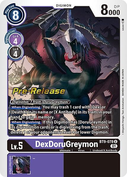 DexDoruGreymon, X Record Pre-Release Cards BT9-078 U