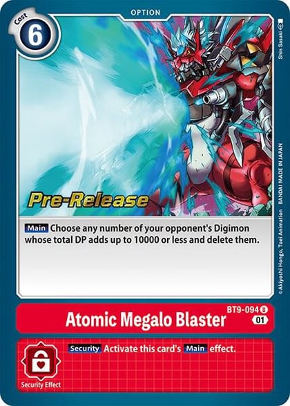 Atomic Megalo Blaster, X Record Pre-Release Cards BT9-094 U
