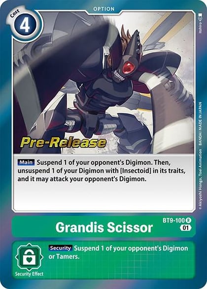 Grandis Scissor, X Record Pre-Release Cards BT9-100 R