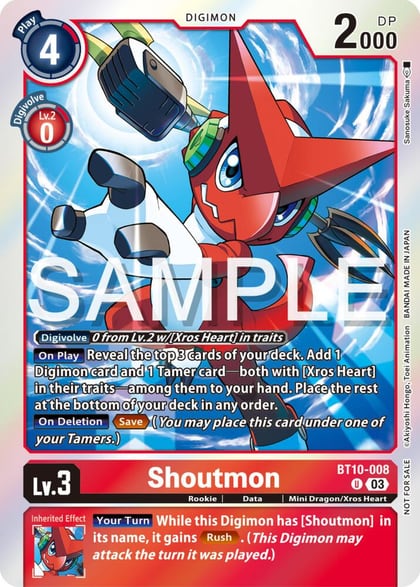 Shoutmon (Winner Pack -Exceed Apocalypse-), Xros Encounter BT10-008 U