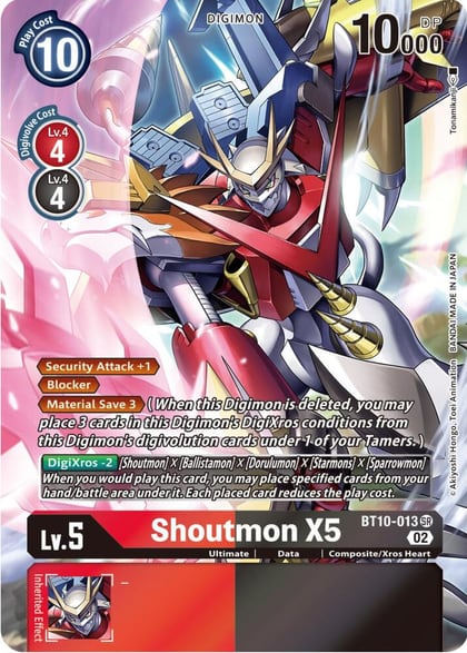 Shoutmon X5 (Alternate Art), Xros Encounter BT10-013 SR