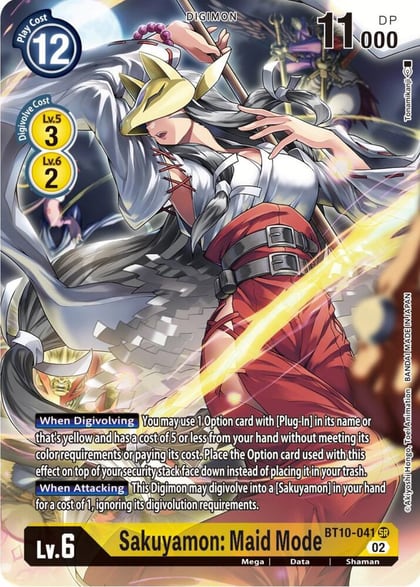 Sakuyamon: Maid Mode (Alternate Art), Xros Encounter BT10-041 SR