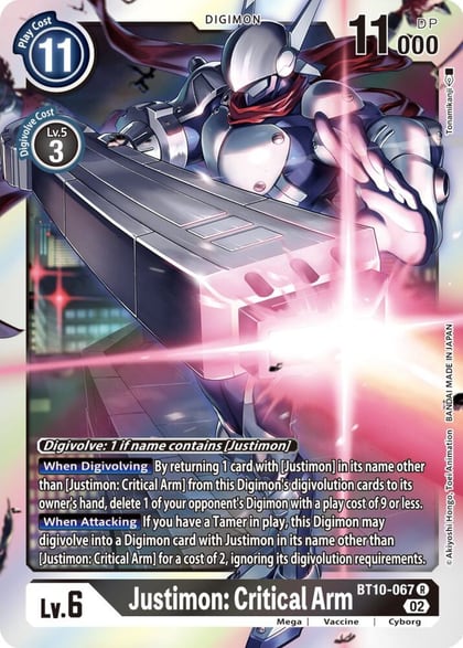 Justimon: Critical Arm, Xros Encounter BT10-067 R