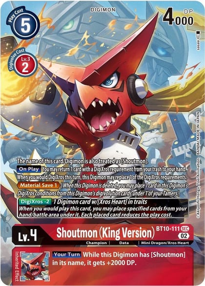 Shoutmon (King Version) (Alternate Art), Xros Encounter BT10-111 SCR