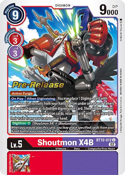 Shoutmon X4B, Xros Encounter Pre-Release Cards BT10-012 U