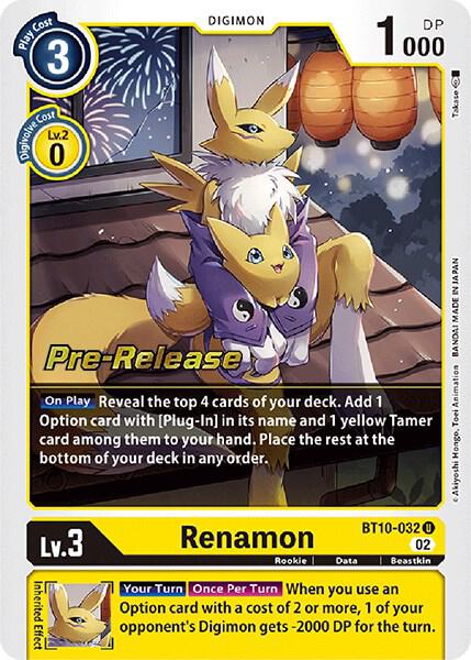 Renamon, Xros Encounter Pre-Release Cards BT10-032 U