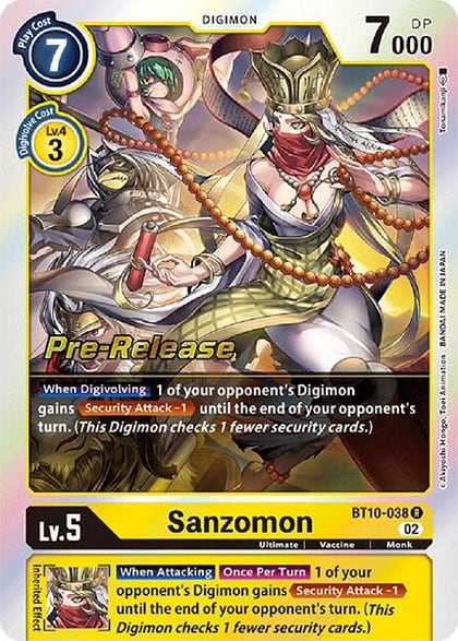 Sanzomon, Xros Encounter Pre-Release Cards BT10-038 R