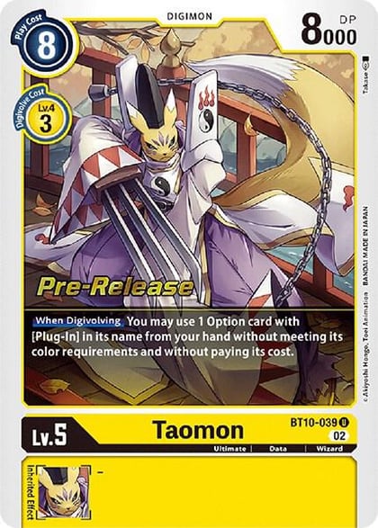Taomon, Xros Encounter Pre-Release Cards BT10-039 U