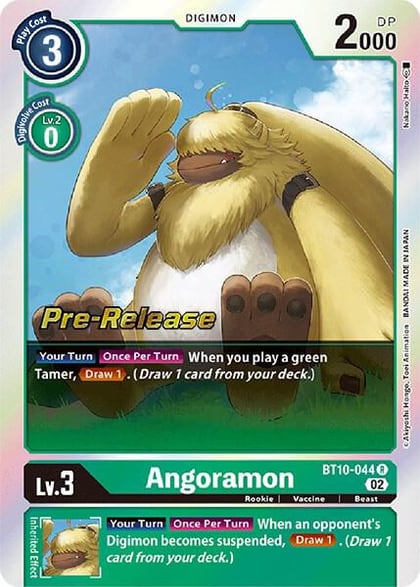 Angoramon, Xros Encounter Pre-Release Cards BT10-044 R