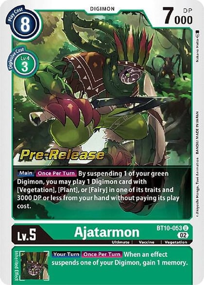 Ajatarmon, Xros Encounter Pre-Release Cards BT10-053 U