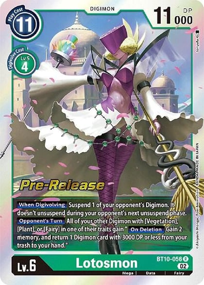 Lotosmon, Xros Encounter Pre-Release Cards BT10-056 R