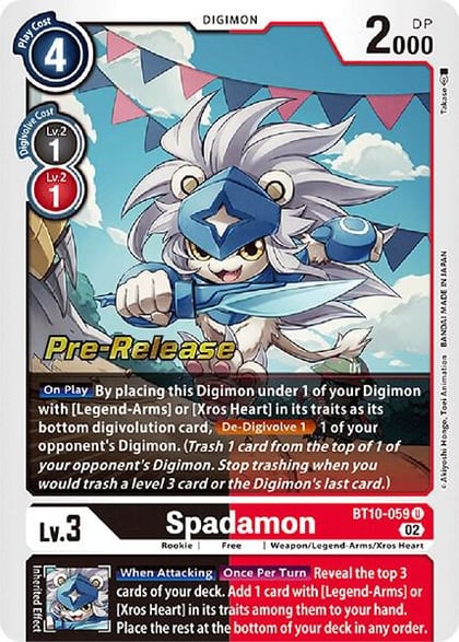 Spadamon, Xros Encounter Pre-Release Cards BT10-059 U