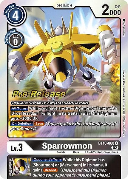 Sparrowmon, Xros Encounter Pre-Release Cards BT10-060 R