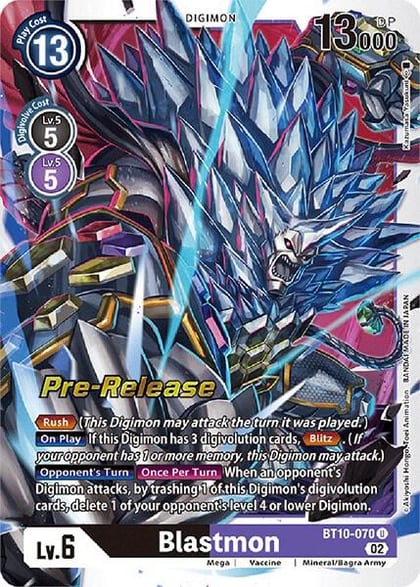 Blastmon, Xros Encounter Pre-Release Cards BT10-070 U