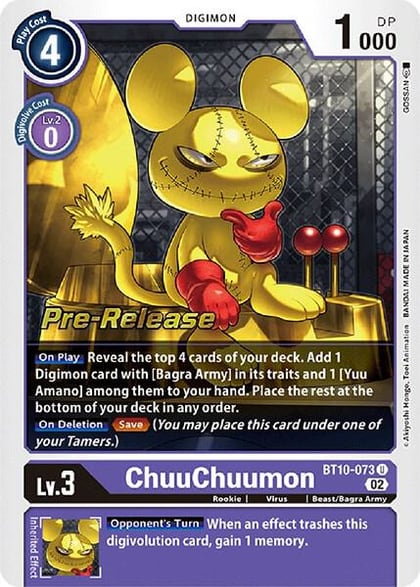 ChuuChuumon, Xros Encounter Pre-Release Cards BT10-073 U
