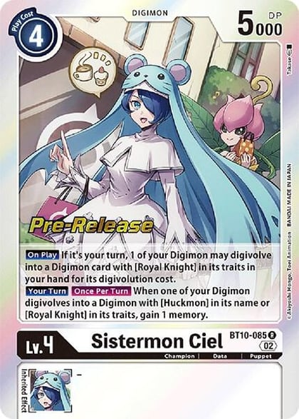 Sistermon Ciel, Xros Encounter Pre-Release Cards BT10-085 R