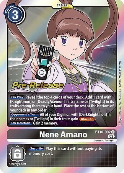 Nene Amano, Xros Encounter Pre-Release Cards BT10-092 R