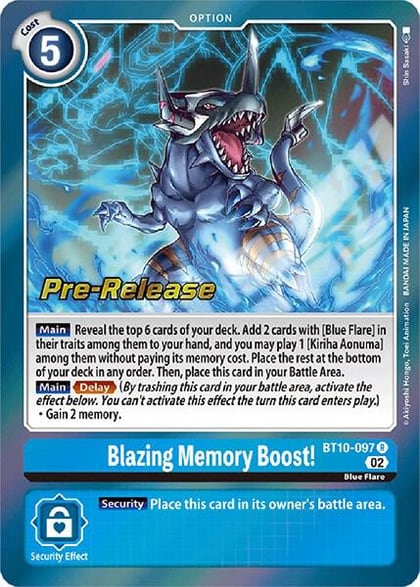 Blazing Memory Boost!, Xros Encounter Pre-Release Cards BT10-097 R
