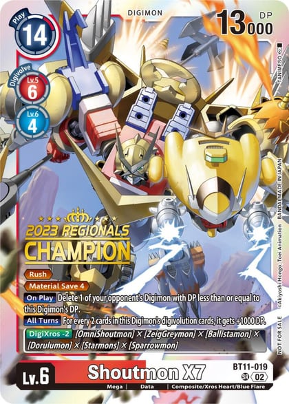 Shoutmon X7 (2023 Regionals Champion), Dimensional Phase BT11-019 SR