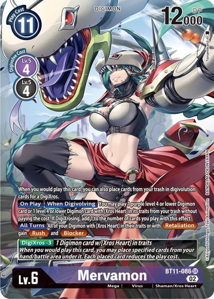 Mervamon (Alternate Art), Dimensional Phase BT11-086 SR