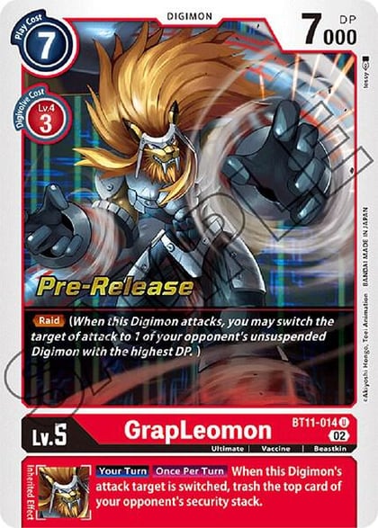 GrapLeomon, Dimensional Phase Pre-Release Cards BT11-014 U