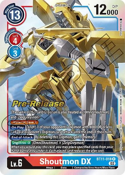 Shoutmon DX, Dimensional Phase Pre-Release Cards BT11-018 R