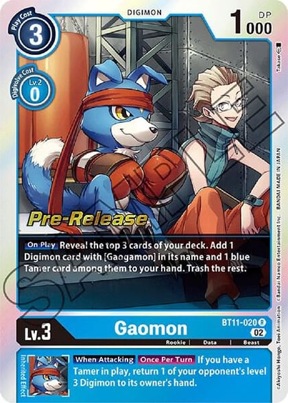 Gaomon, Dimensional Phase Pre-Release Cards BT11-020 R
