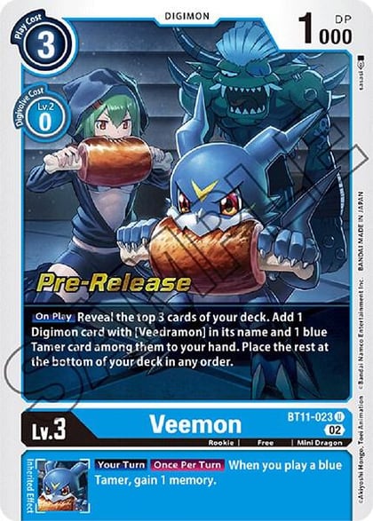 Veemon, Dimensional Phase Pre-Release Cards BT11-023 U