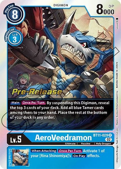AeroVeedramon, Dimensional Phase Pre-Release Cards BT11-029 R