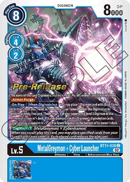 MetalGreymon + Cyber Launcher, Dimensional Phase Pre-Release Cards BT11-030 U