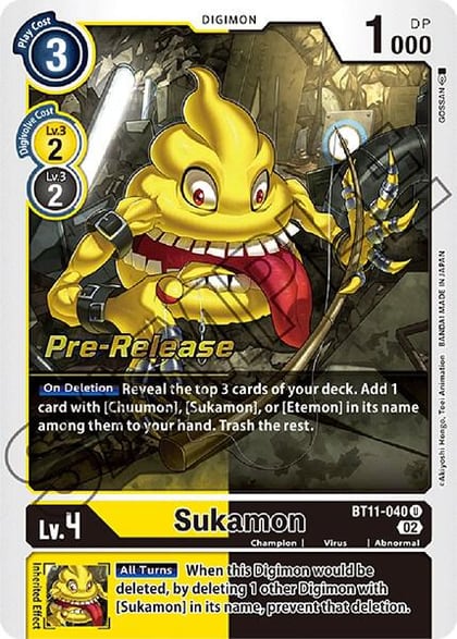 Sukamon, Dimensional Phase Pre-Release Cards BT11-040 U