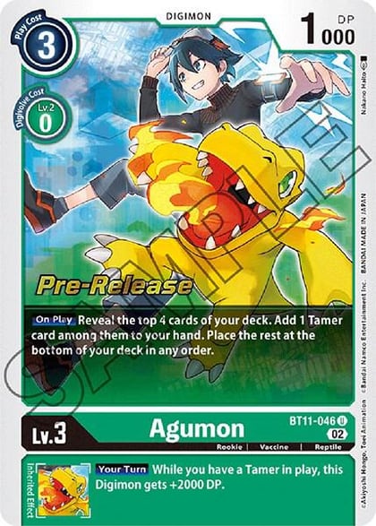 Agumon, Dimensional Phase Pre-Release Cards BT11-046 U