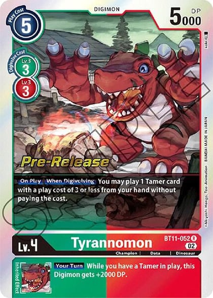 Tyrannomon, Dimensional Phase Pre-Release Cards BT11-052 R