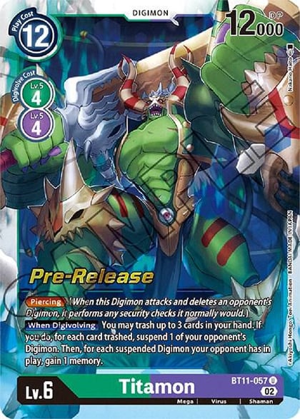 Titamon, Dimensional Phase Pre-Release Cards BT11-057 U