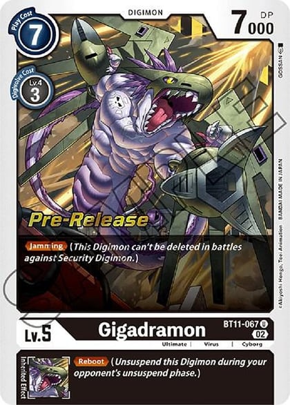 Gigadramon, Dimensional Phase Pre-Release Cards BT11-067 U