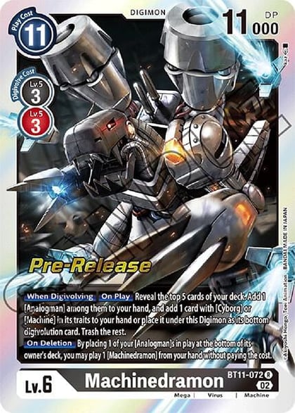 Machinedramon, Dimensional Phase Pre-Release Cards BT11-072 R