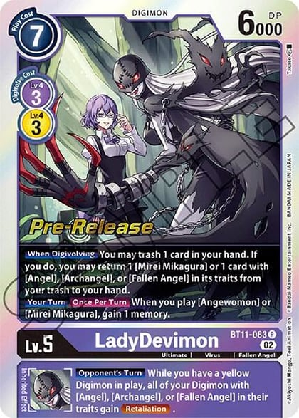 LadyDevimon, Dimensional Phase Pre-Release Cards BT11-083 R
