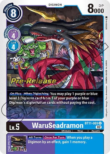 WaruSeadramon, Dimensional Phase Pre-Release Cards BT11-085 U