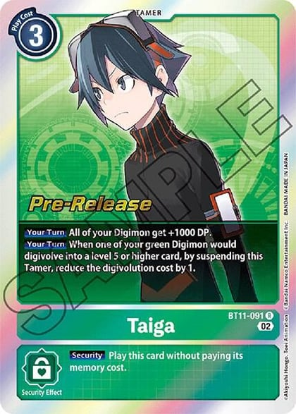 Taiga, Dimensional Phase Pre-Release Cards BT11-091 R
