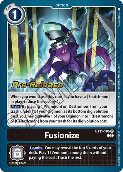 Fusionize, Dimensional Phase Pre-Release Cards BT11-105 U