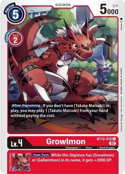 Growlmon, Across Time BT12-010 C