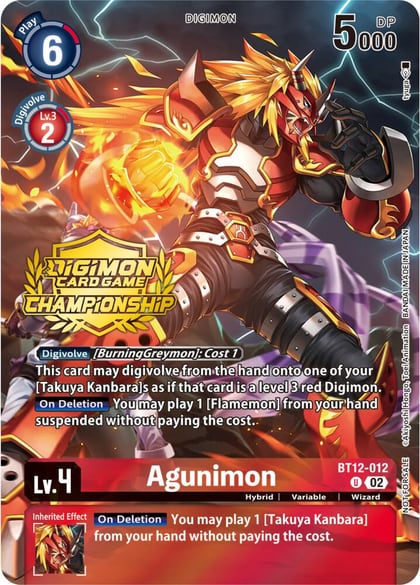 Agunimon (Championship 2023 Tamers Pack), Across Time BT12-012 U