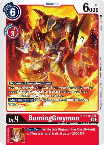 BurningGreymon, Across Time BT12-013 U