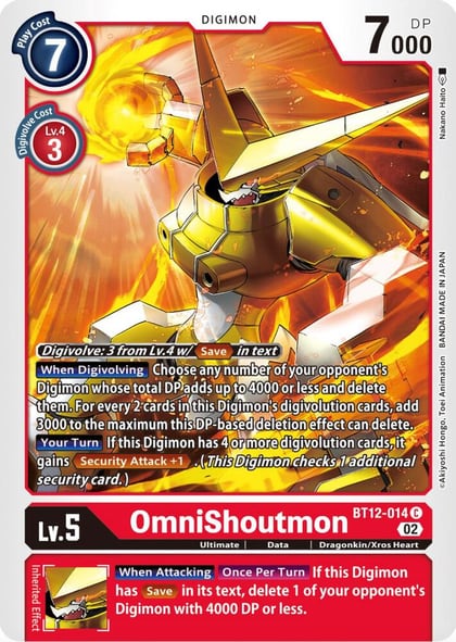 OmniShoutmon, Across Time BT12-014 C