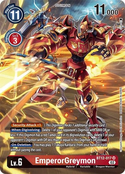 EmperorGreymon (Alternate Art), Across Time BT12-017 SR