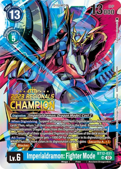 Imperialdramon: Fighter Mode (2023 Regionals Champion), Across Time BT12-031 SR
