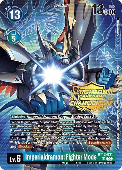 Imperialdramon: Fighter Mode (Championship 2024 Gold Stamp Card Set), Across Time BT12-031 SR