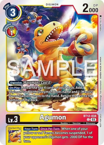 Agumon - BT12-034 (Official Tournament Vol.13 Winner Pack), Across Time BT12-034 C