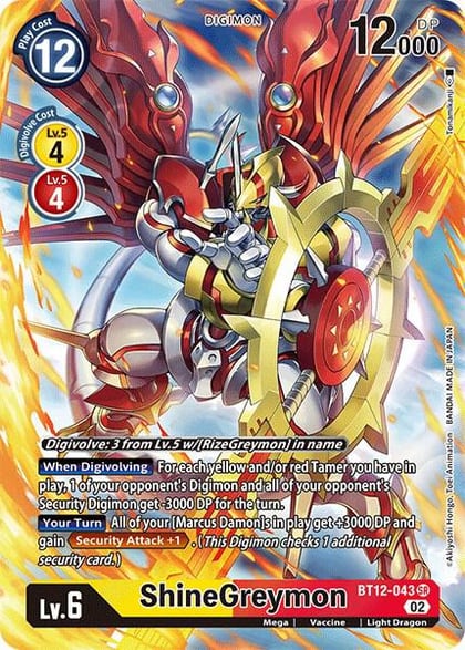 ShineGreymon (Alternate Art), Across Time BT12-043 SR