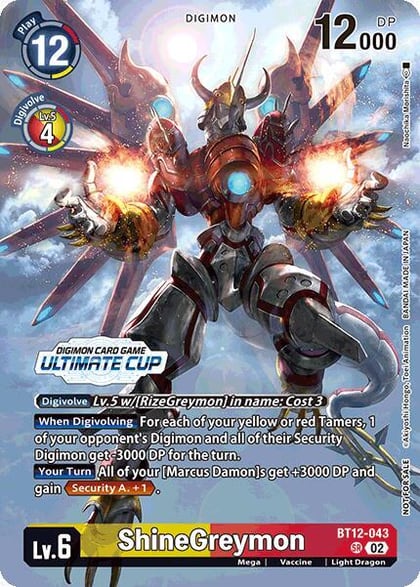 ShineGreymon (Ultimate Cup 2024), Across Time BT12-043 SR